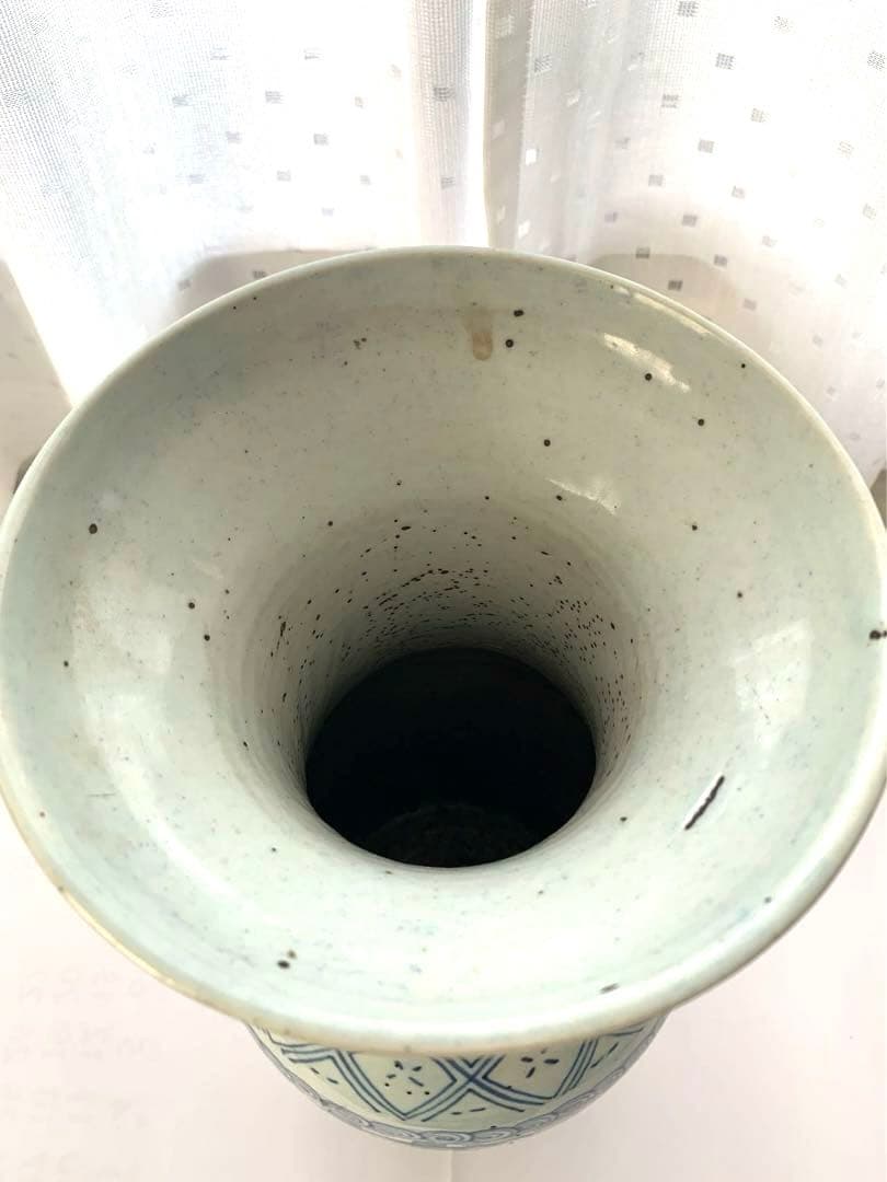 中国　清時代　染付双耳大瓶