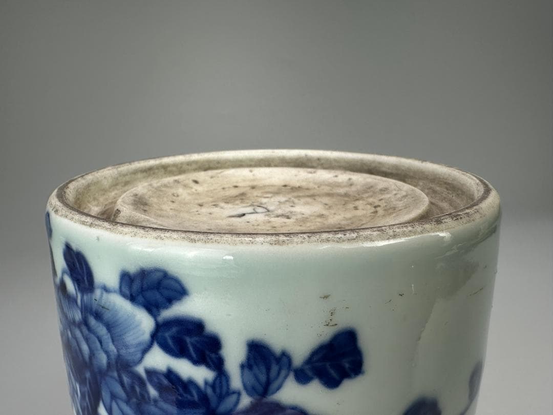 中国美術　清時代　文房具　香道具　青花花蝶文　染付　火入　硯 唐物 旧家蔵出し