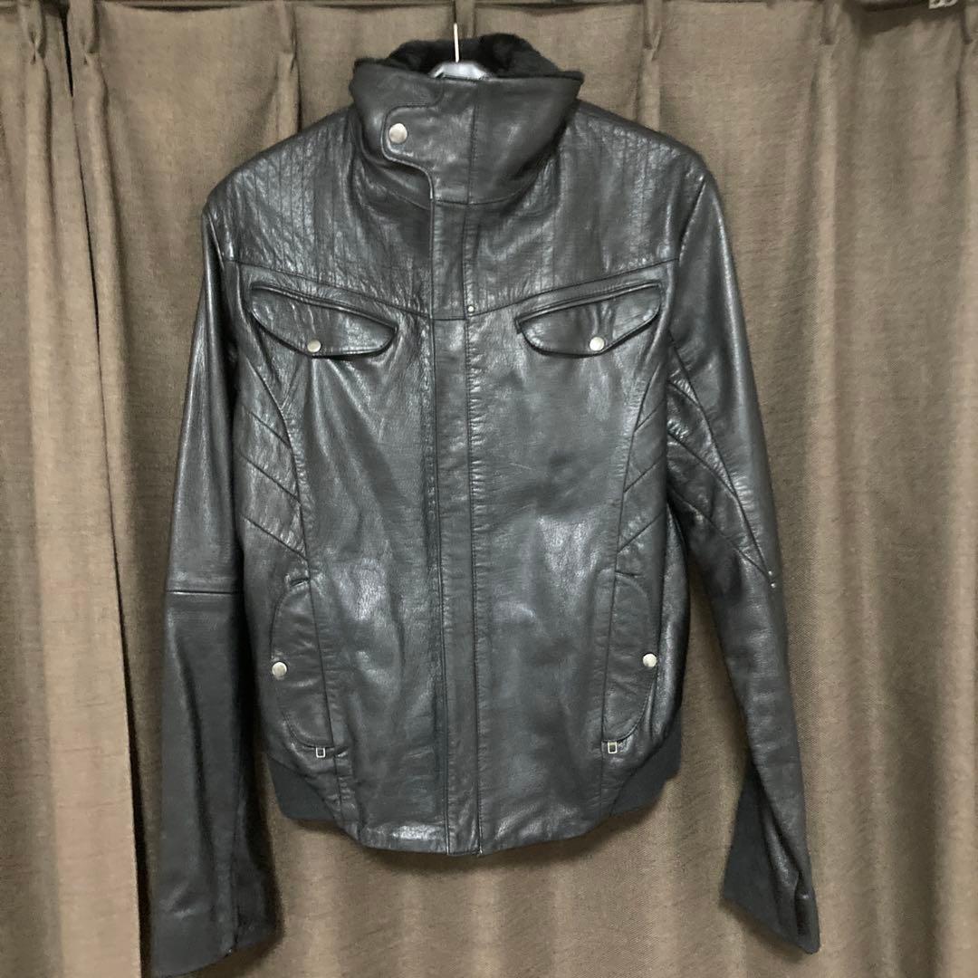 アーカイブ　SKINGRAFT ムートン　レザー シングルライダースジャケット