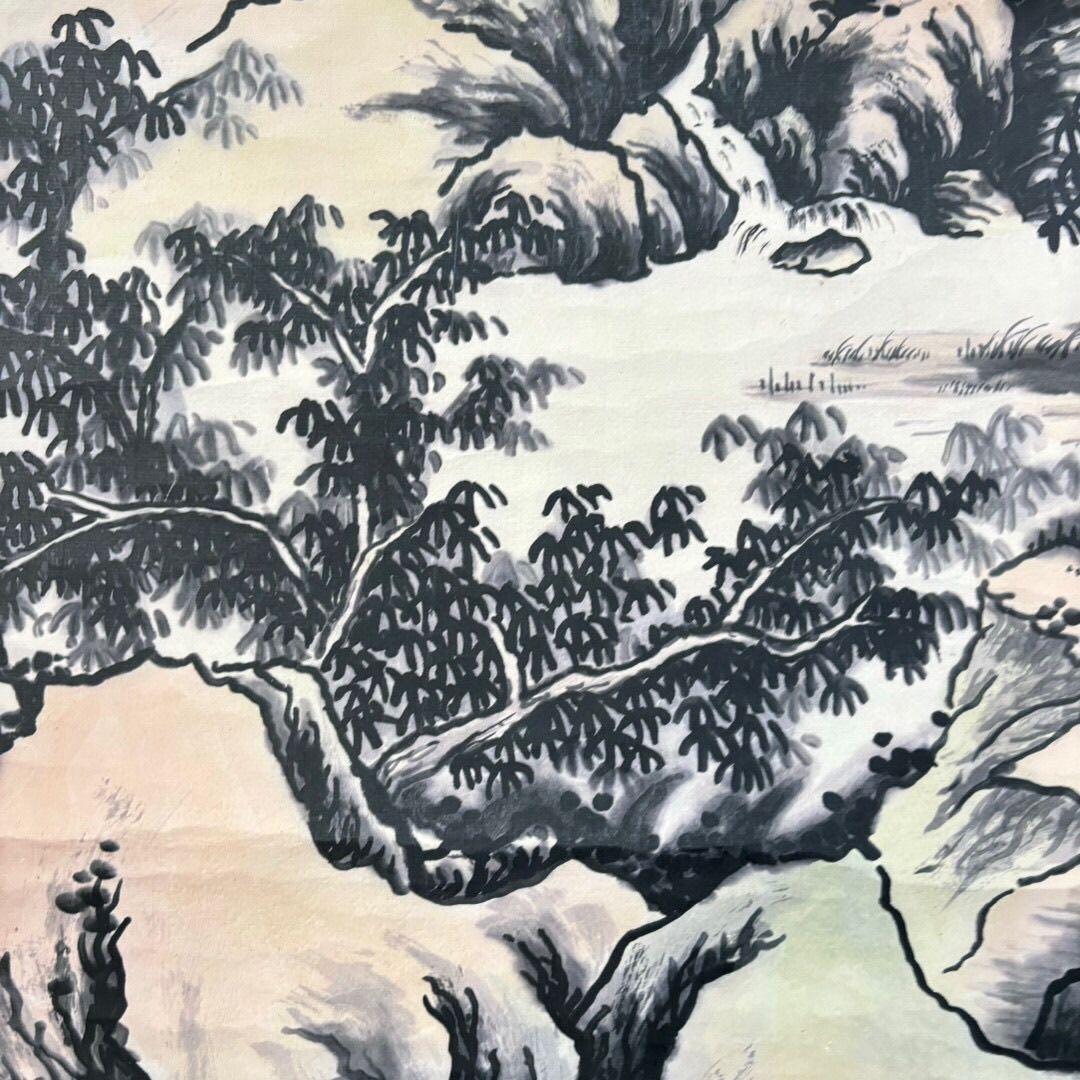 溥伒 山水画 掛け軸｜中国絵画 中堂｜表装済み