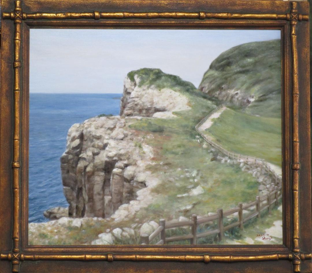 「生月島の磯」真筆油彩 F10 額付