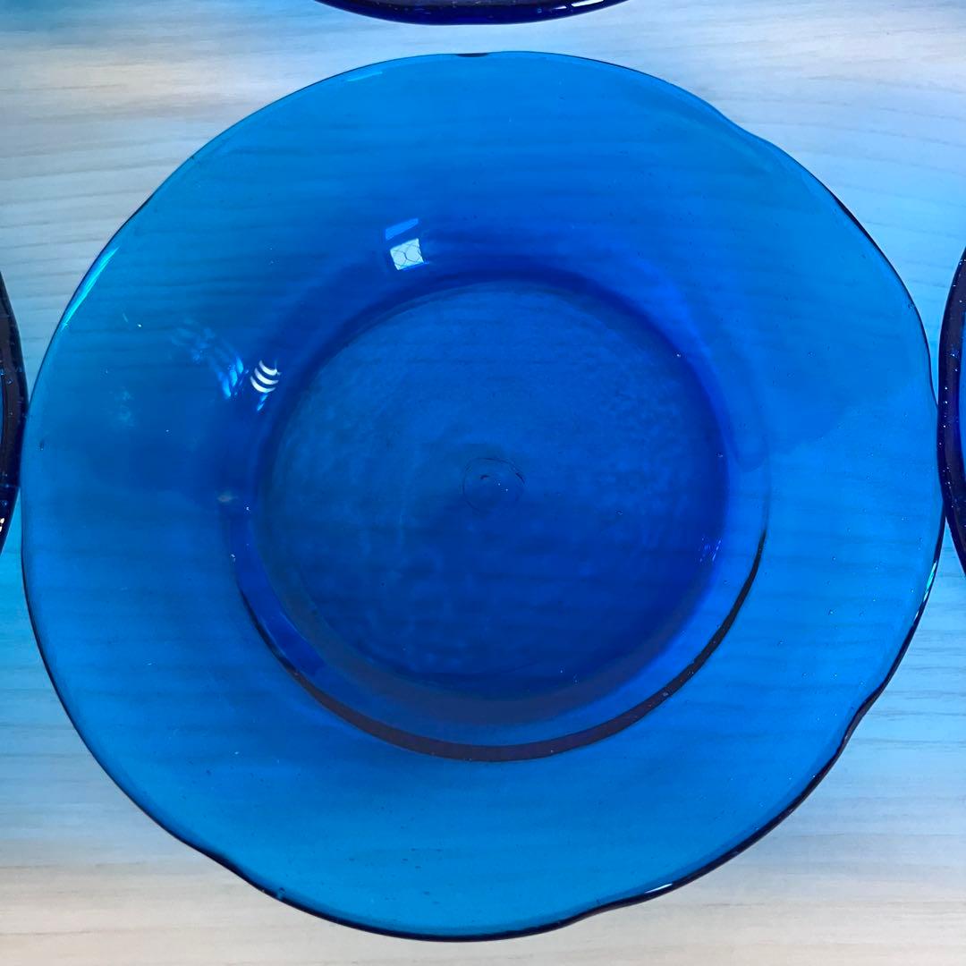 【倉敷ガラス】小谷眞三 青皿6点セット