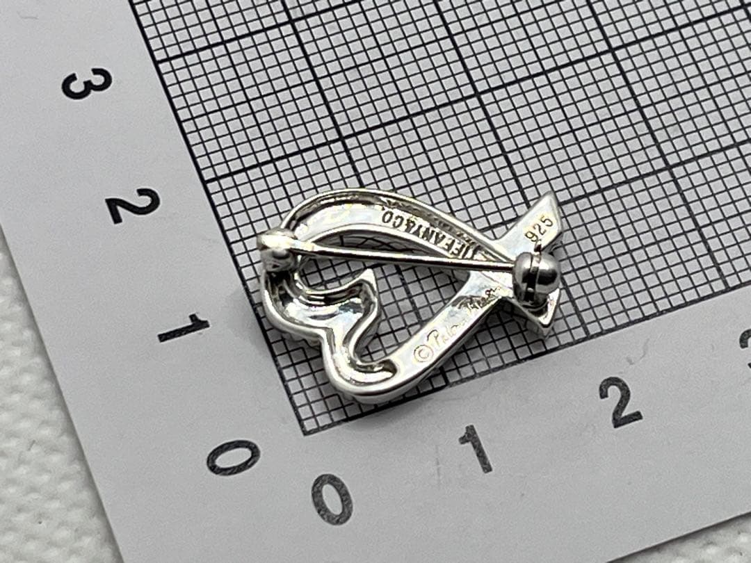 h291 美品　ティファニー　ラビングハート　ブローチ　シルバー　925