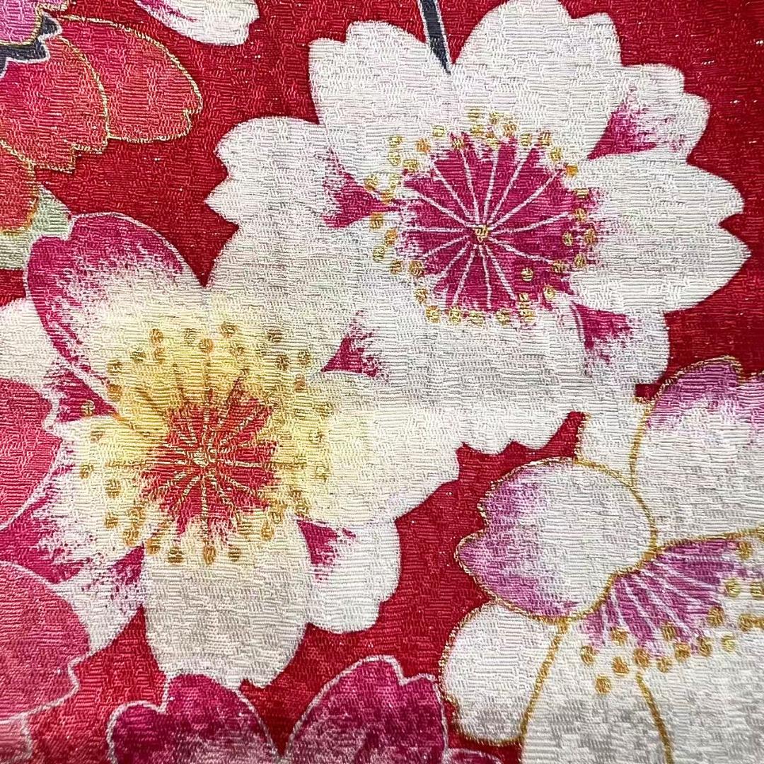 ≪早い者勝ち≫【美品】 振袖 正絹 花柄 桜 成人式 単品 赤 67 ●