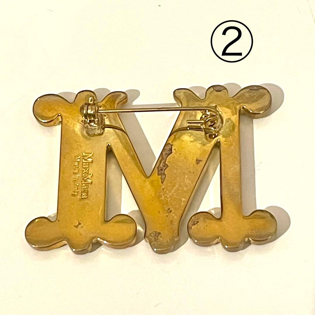 Max mara 訳あり② 定番 クリスタル x ゴールド　ブローチ