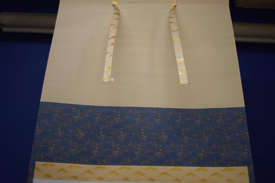 真作/長島涛逸/長島濤逸/朝顔図/桐共箱付/布袋屋掛軸HI-976