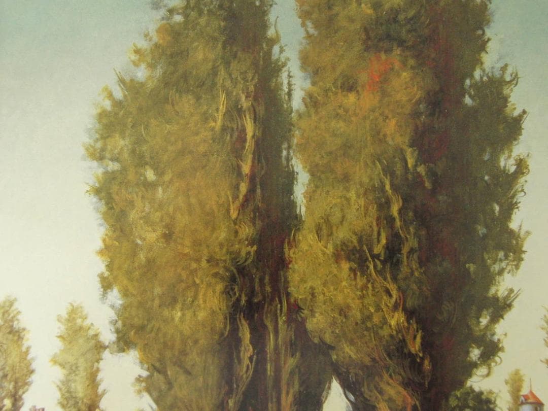 松樹路人、【北国の大地に】、希少な額装用画集より、新品額装付