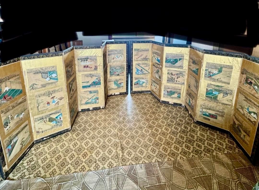 ヴィンテージ屏風 六曲一双 全36図 江戸〜明治 和風美術 2屏風セット