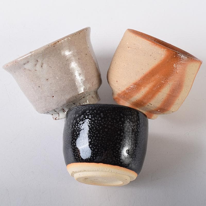 萩焼　十三代坂田泥華作など　ぐい呑み　十種　黒田陶々庵極め箱　M　R8426