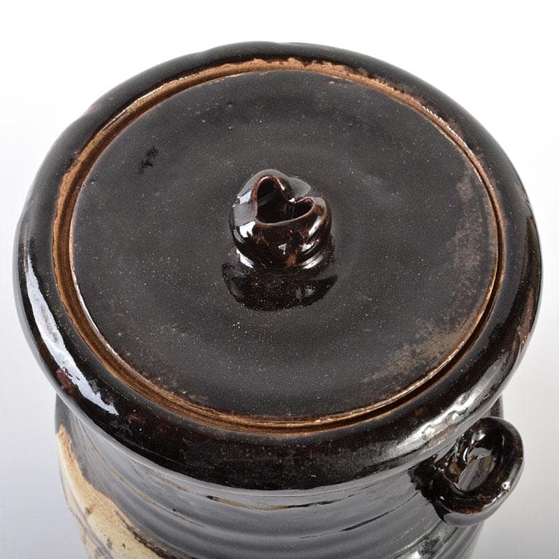 北大路魯山人作　黒織部　水指　時代箱付　V　R6469B