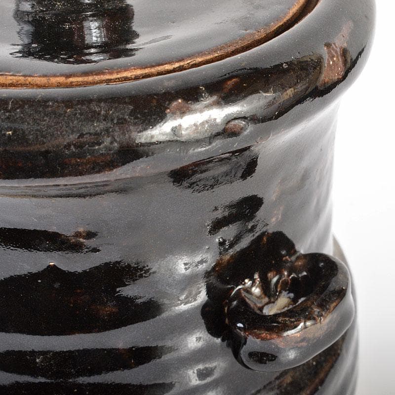 北大路魯山人作　黒織部　水指　時代箱付　V　R6469B