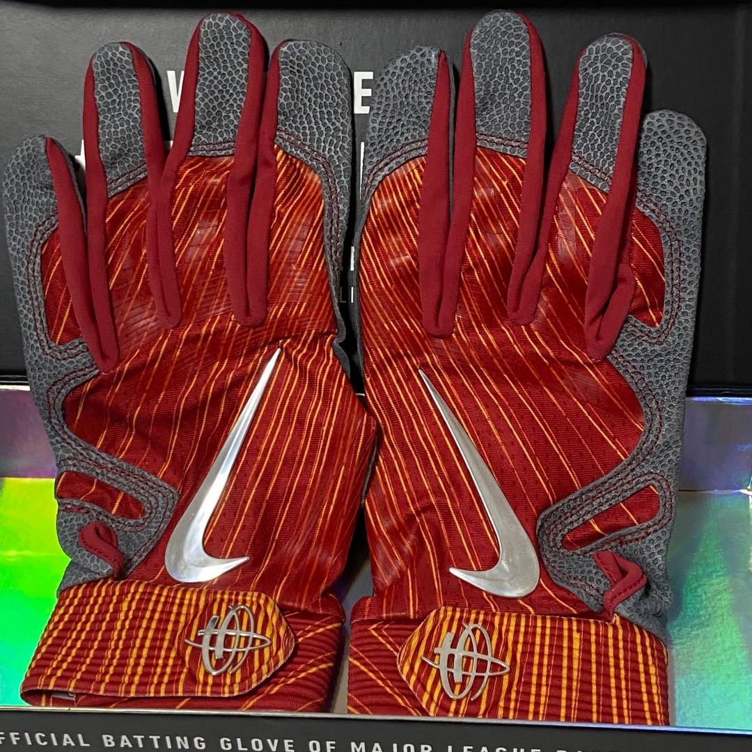 NIKE ハラチ エリート オレンジ×グレー Lサイズ バッティンググローブ