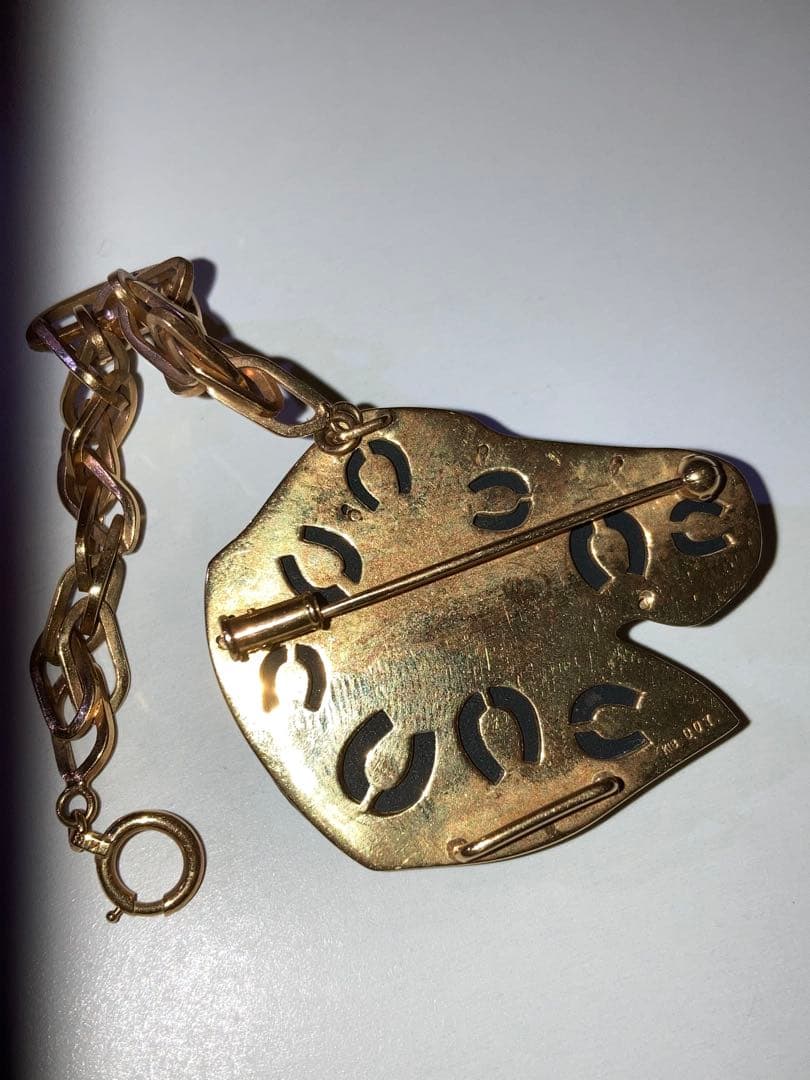 ［希少］K18 金18 ダイヤ ブローチ 馬