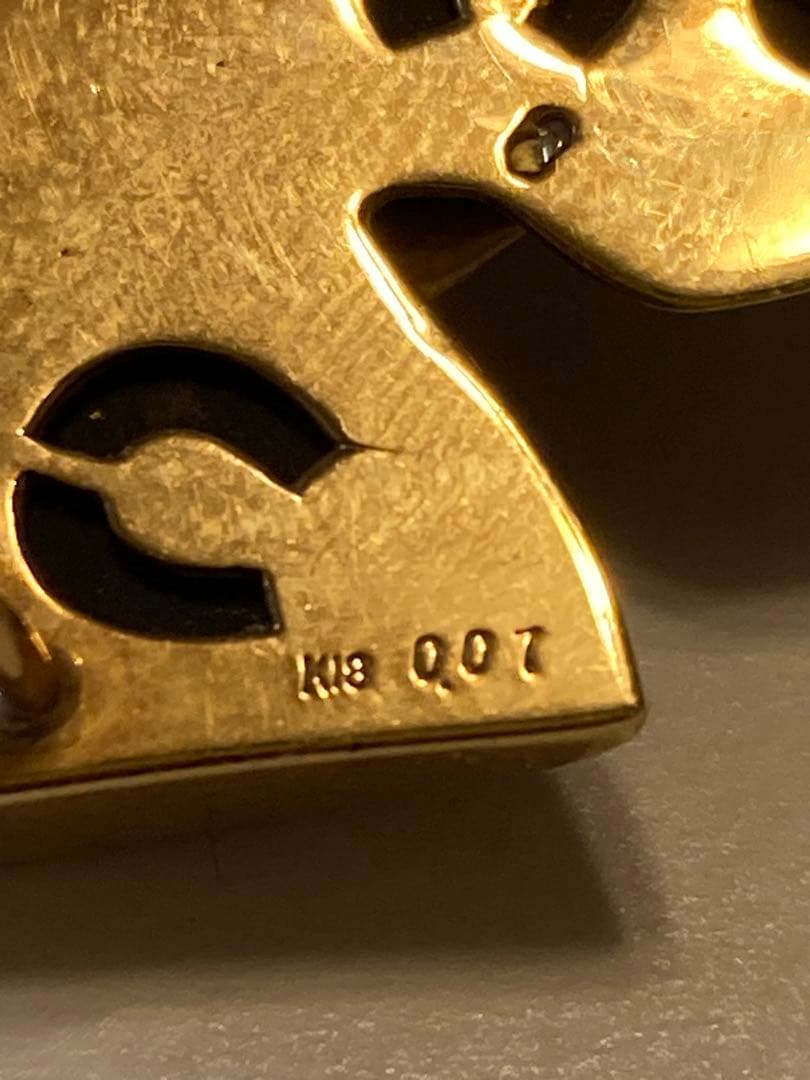 ［希少］K18 金18 ダイヤ ブローチ 馬