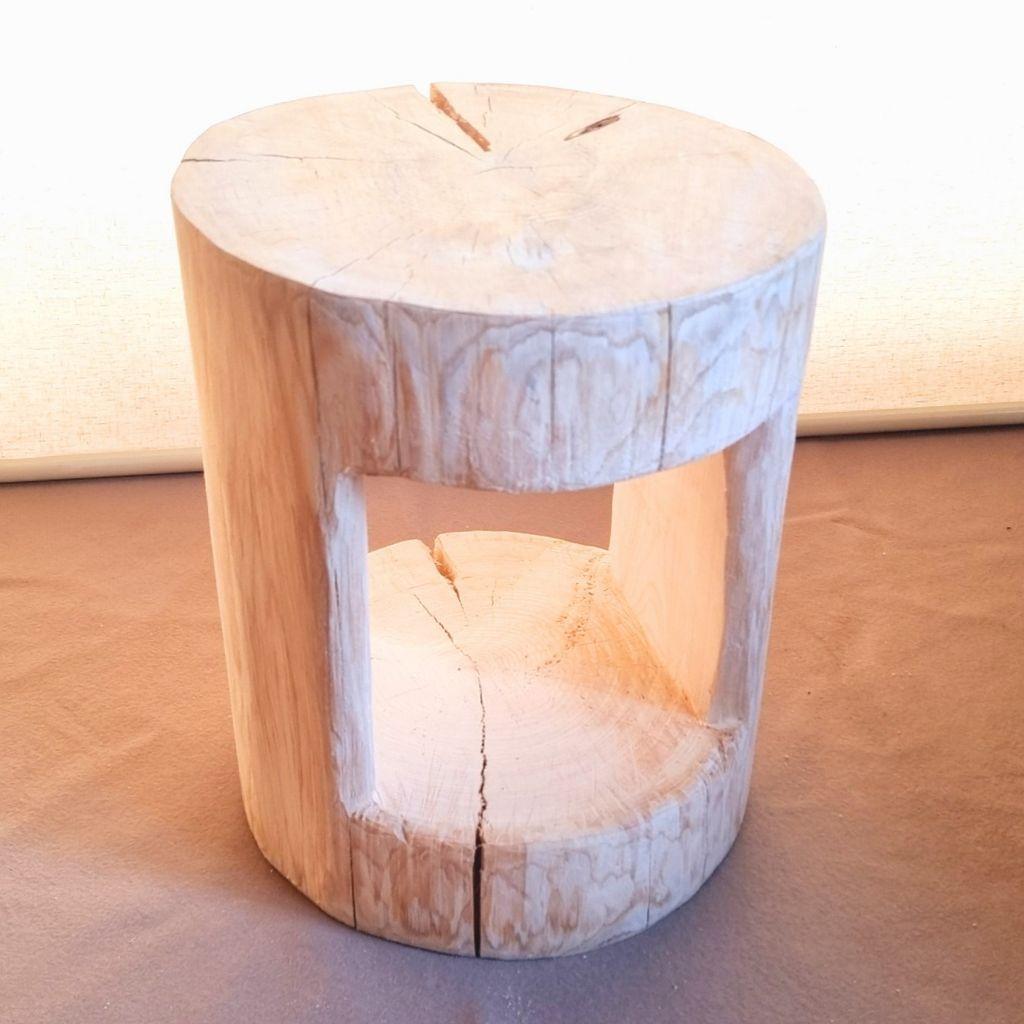 天然アロマ 東濃ひのき くり抜き シンプル 丸太スツール オーガニック