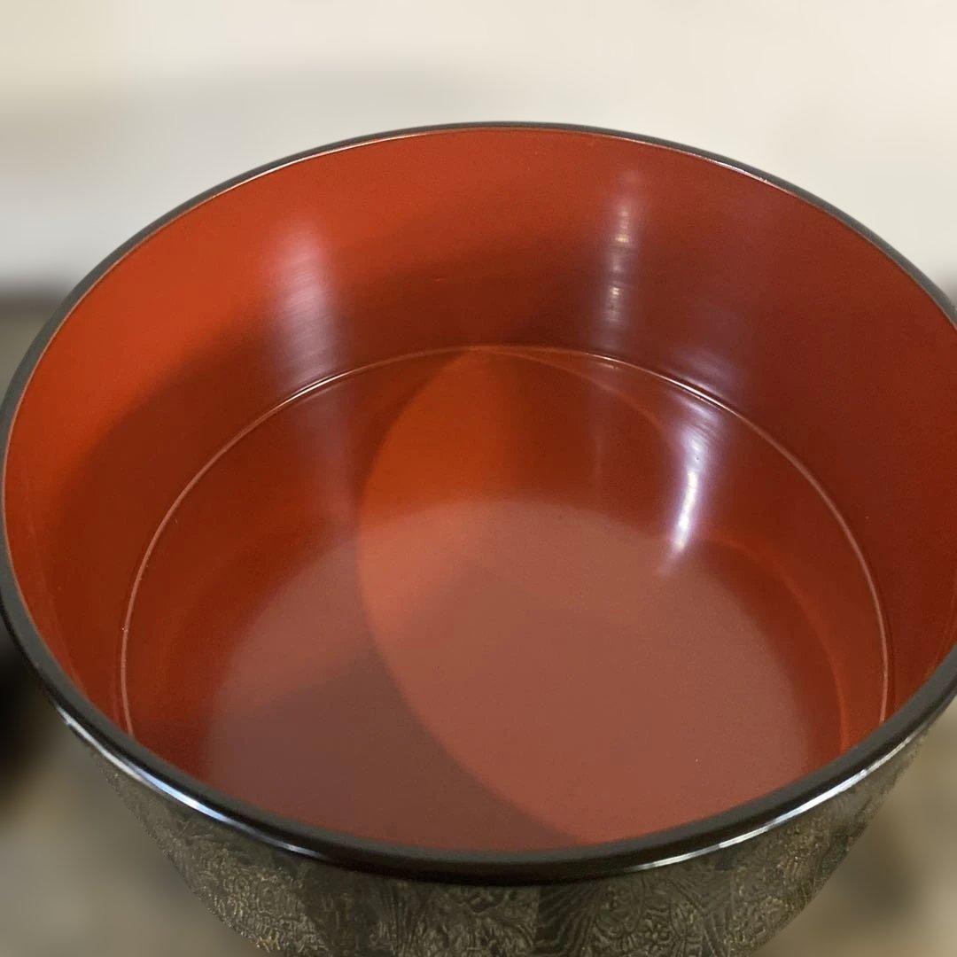 茶道具　懐石道具　飯器と脇引丸盆　輪島塗木箱入り