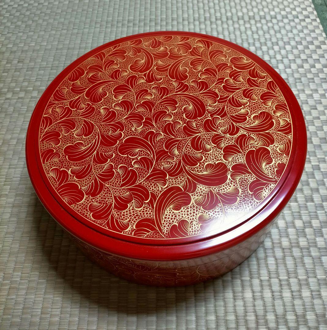 輪島塗　茶櫃　沈金　朱