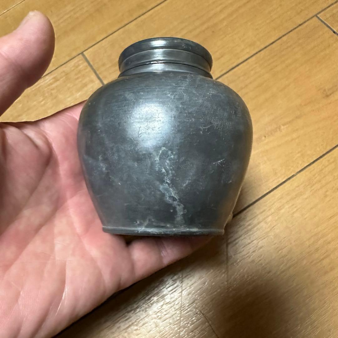 時代物 煎茶道具 古錫 茶壷 茶心壷 約262g