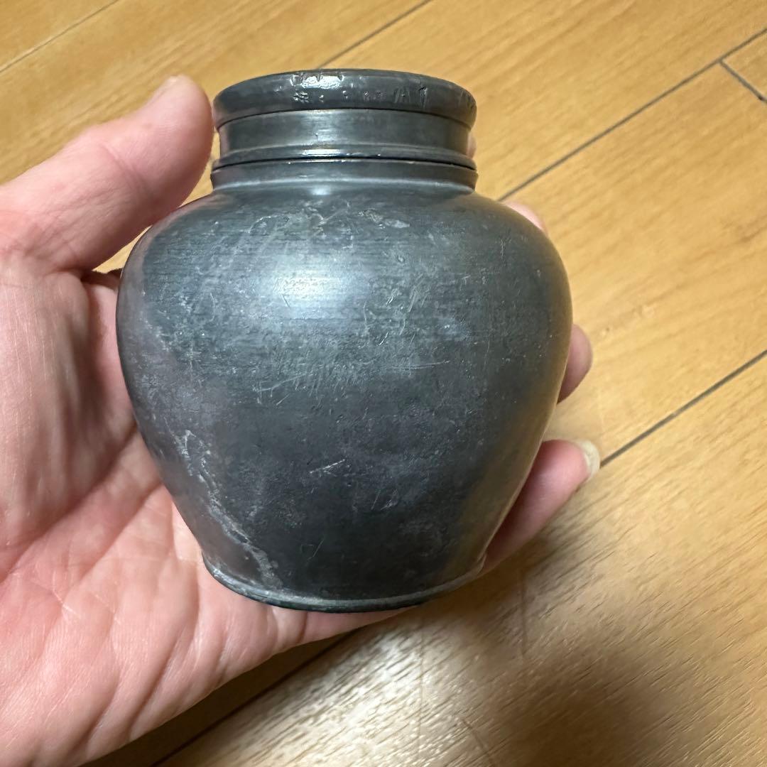 時代物 煎茶道具 古錫 茶壷 茶心壷 約262g