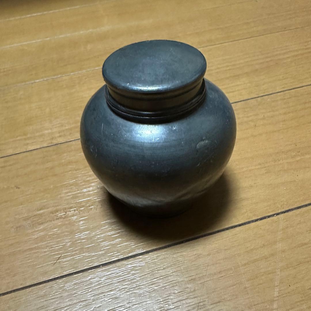 時代物 煎茶道具 古錫 茶壷 茶心壷 約262g