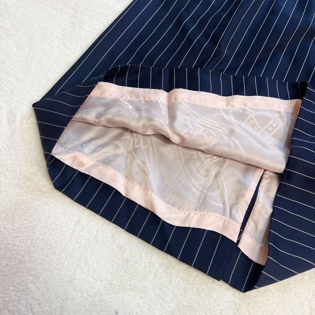 ヴィヴィアンウエストウッド ストライプ オーブボタン ウール スカート　42