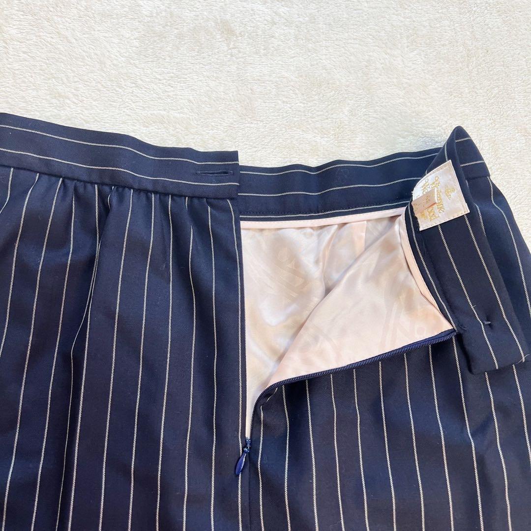 ヴィヴィアンウエストウッド ストライプ オーブボタン ウール スカート　42