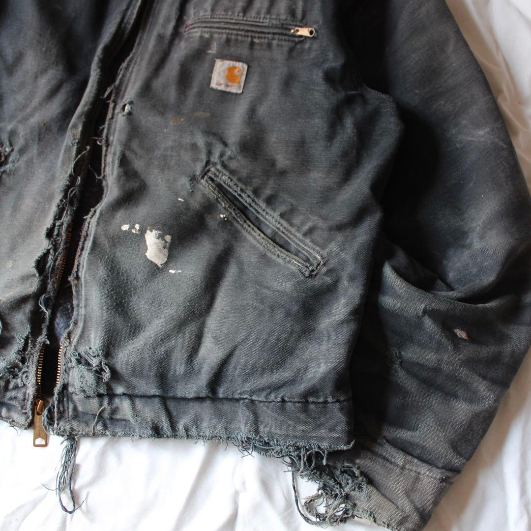 最高雰囲気 Carhartt デトロイトジャケット usa製 ブラック ハチノス