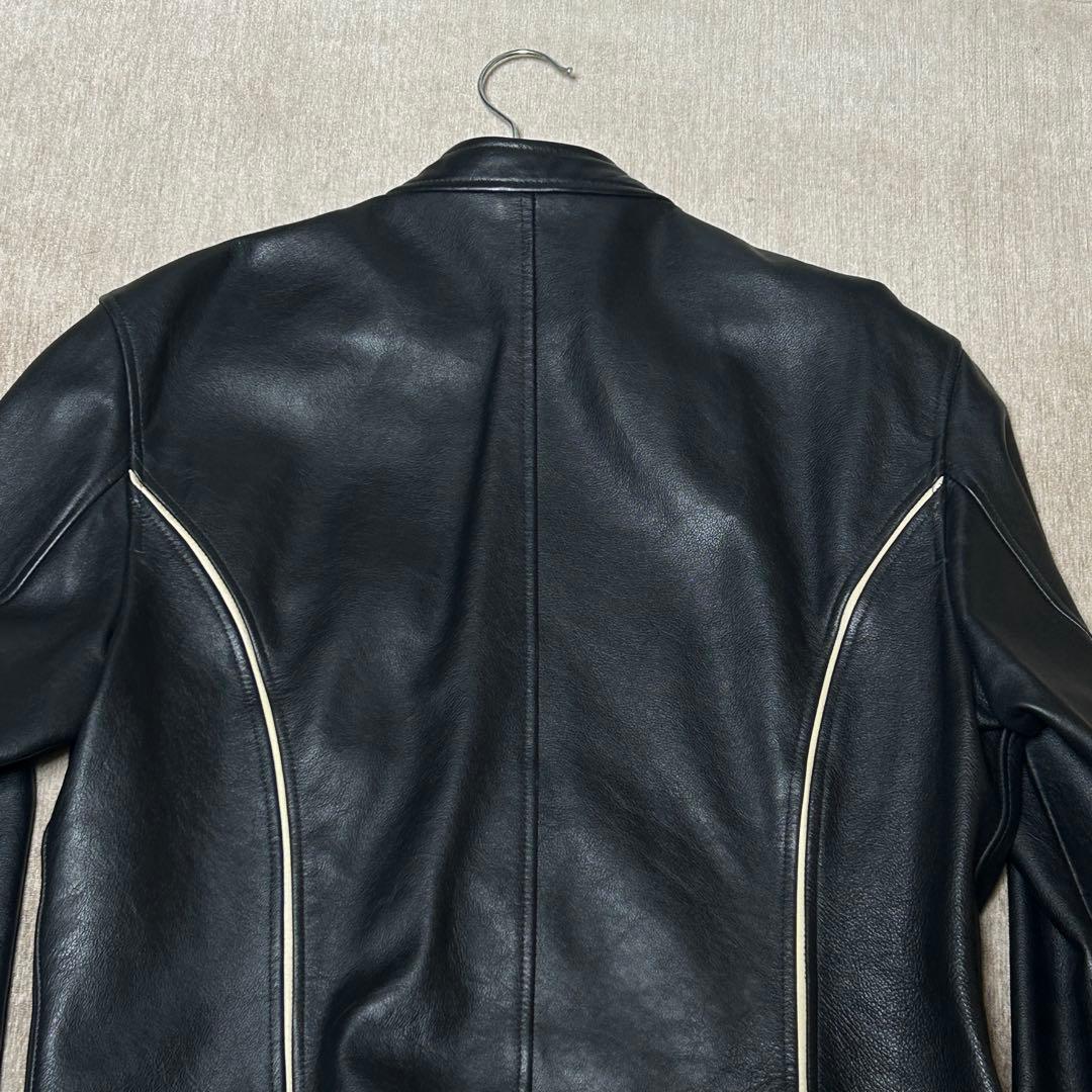 美品　PS PaulSmith シングルライダースジャケット　(L) 牛革　黒