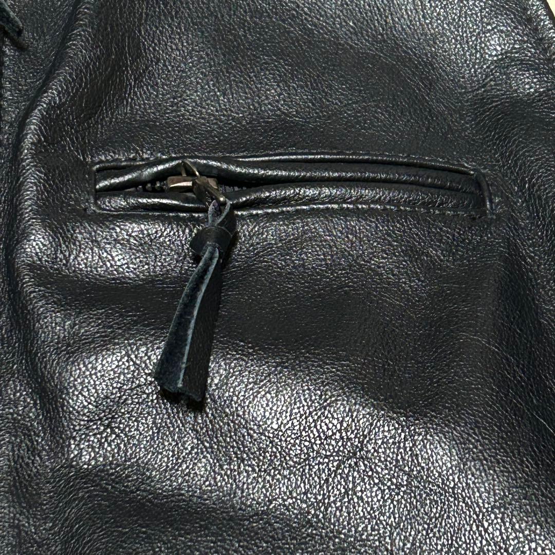 美品　PS PaulSmith シングルライダースジャケット　(L) 牛革　黒