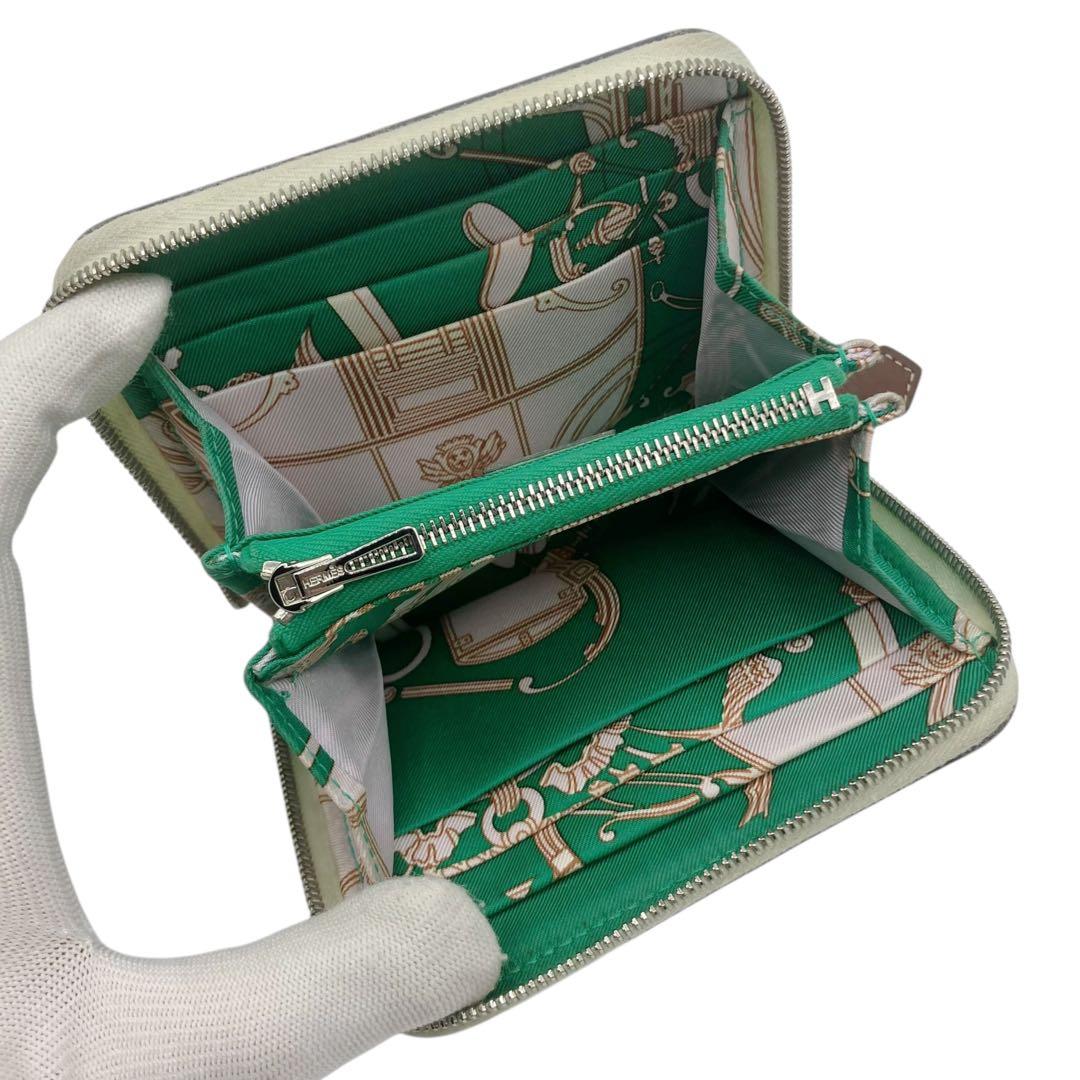 ⭐️良品⭐️ エルメス アザップ シルクイン コンパクト ミント ミニ財布