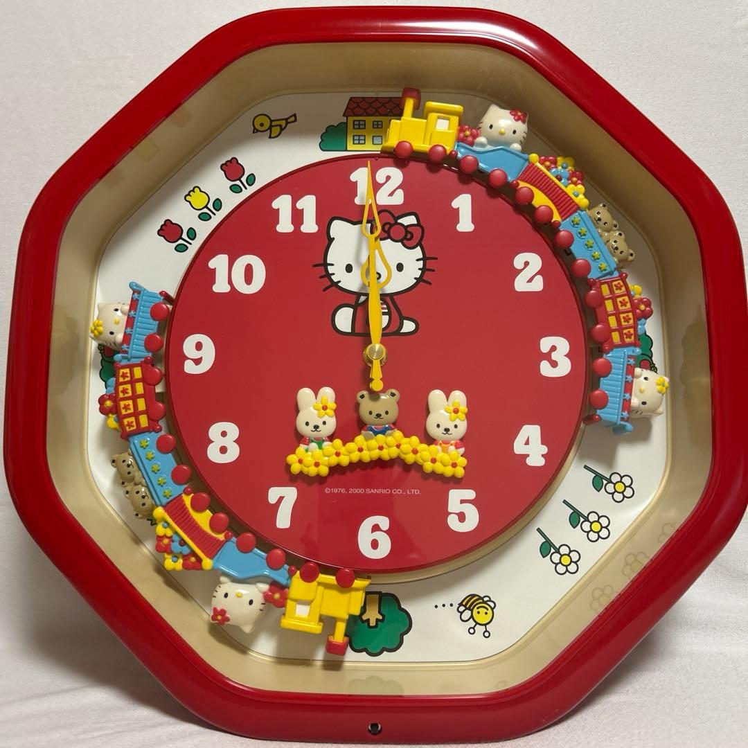 ハローキティ からくり時計　掛け時計　汽車　サンリオ　レトロ