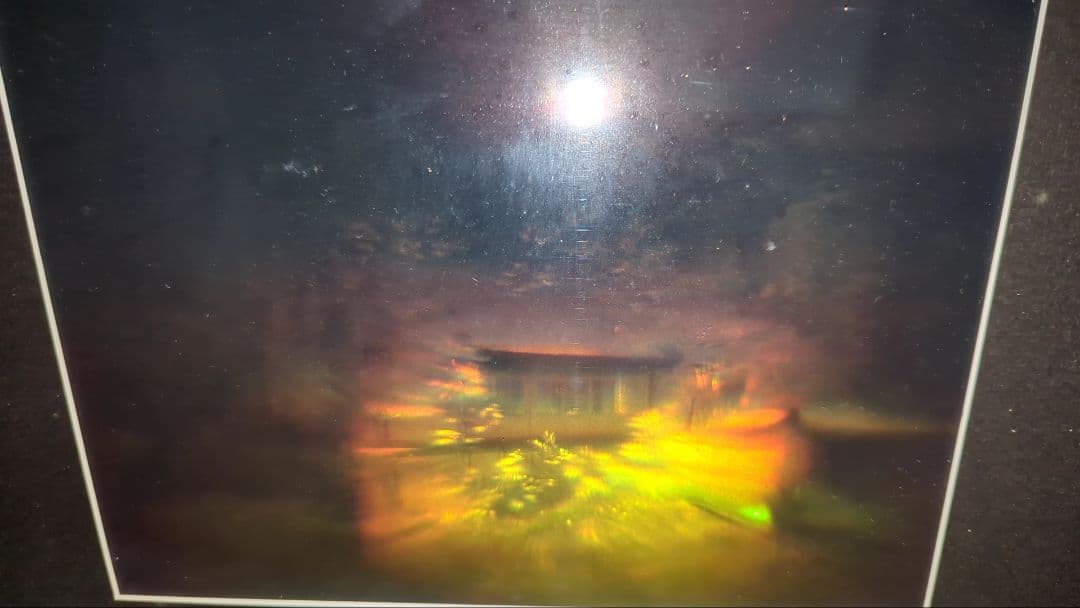 【3Dアート】ガラス製　額入り　古民家　風景