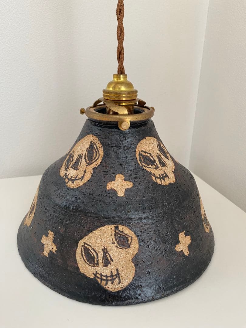 十鶴　工房十鶴　ドクロランプシェード貴重作品
