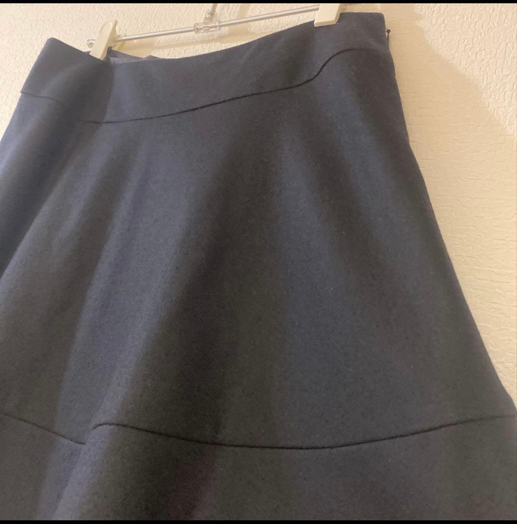 To be chic 黒 ティアードスカート ウール100%裏地つき