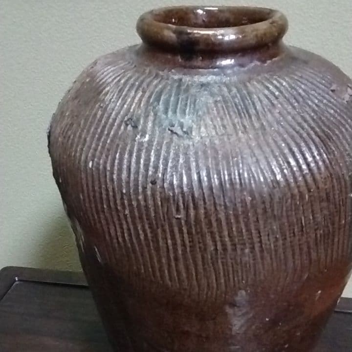 古い丹波焼き？唐津焼き？猫描きです美品珍品。