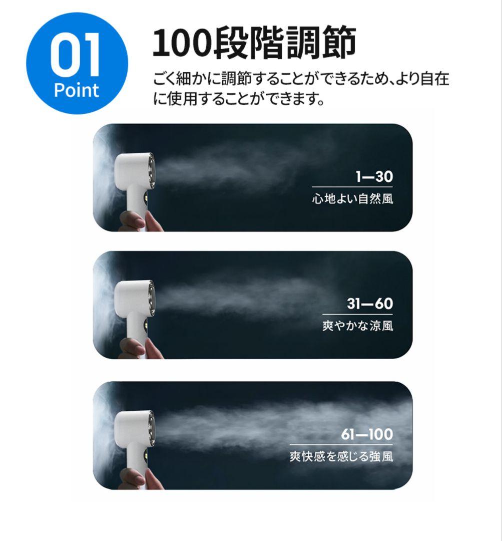 新品未使用 冷却プレート付ハンディファン 風速10m/s 最大30H連続使用