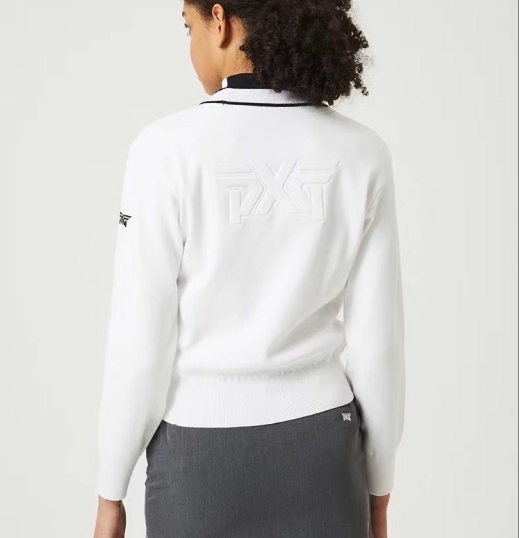 PXG ゴルフ レディース ニットダウン カーディガン ジャケット 長袖 白L