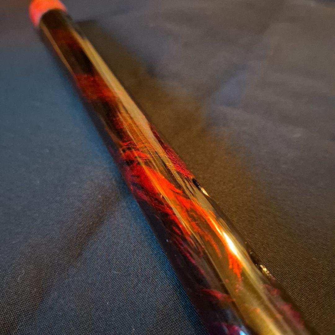 篠笛　古典調　7穴　五本調子　天地藤巻き　超鐵仕様　黒地／赤①