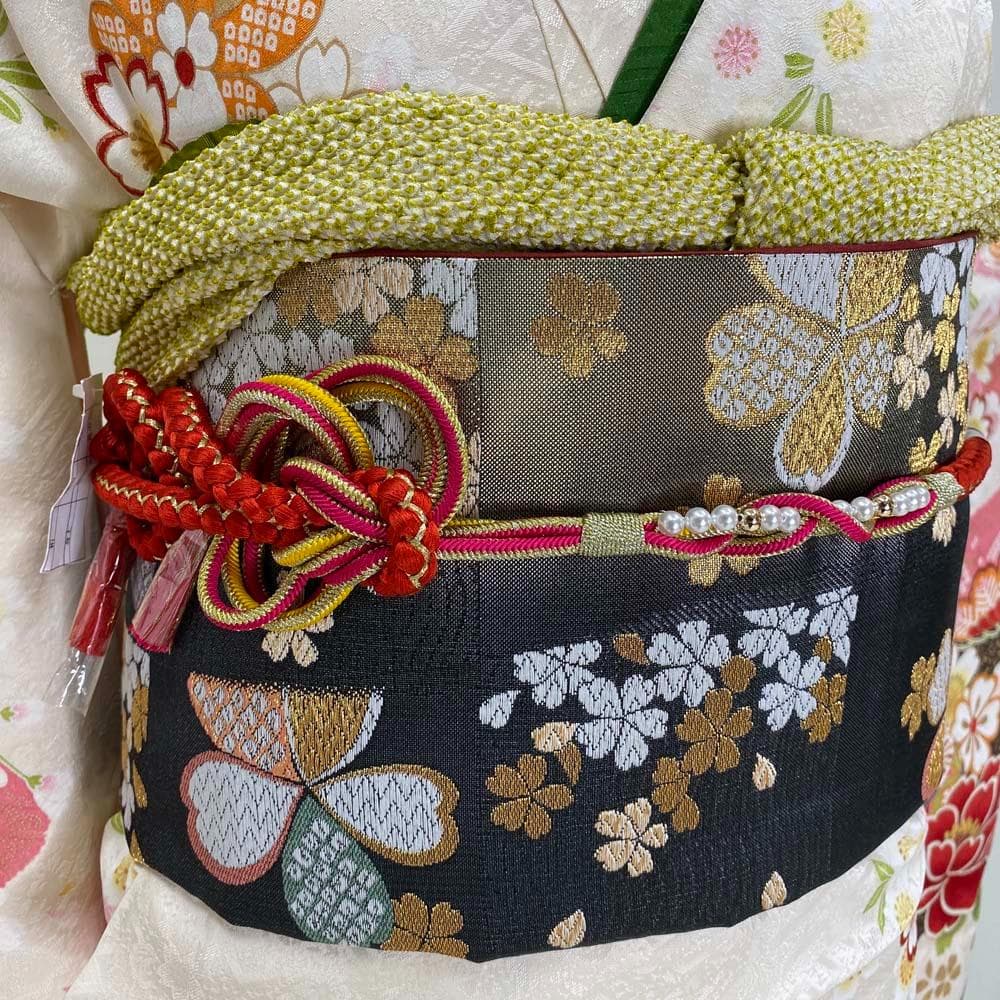 振袖フルセット 白 ピンク 成人式 草履バック付き 帯 小物一式 S-191