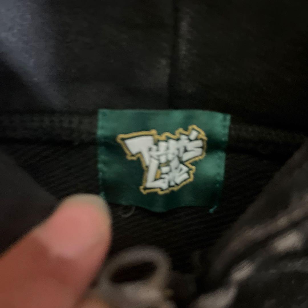 that's lifeブラック ジップアップパーカー プリント