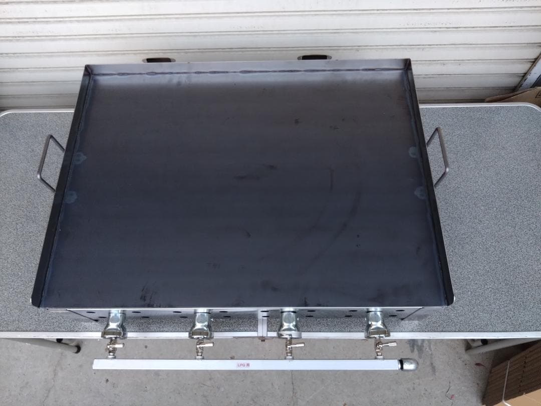 ７５cm幅　鉄板焼き　業務用　３辺フチ付　グリラー　キャンプＢＢＱ　プロパンガス