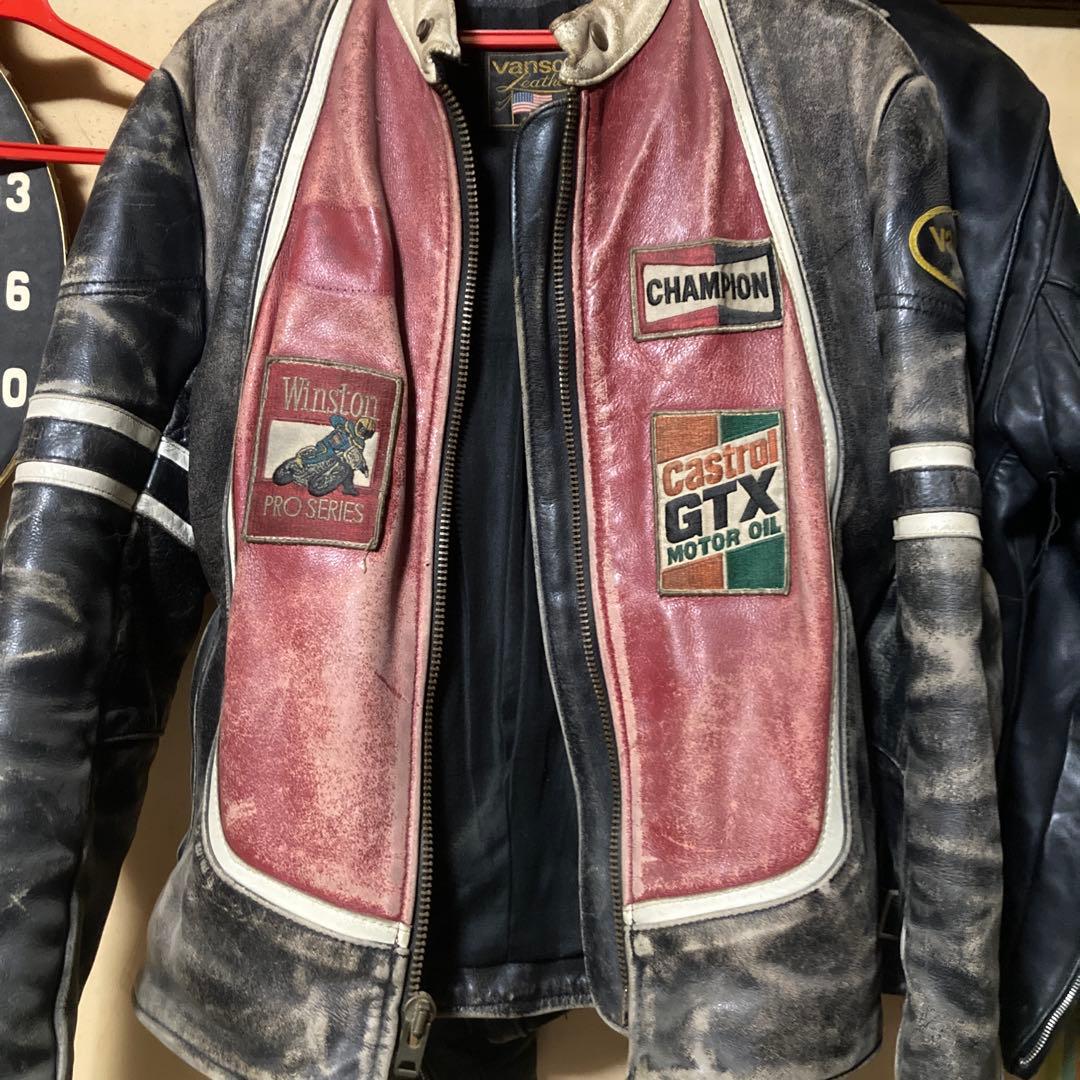 Vanson レザーライダースジャケット42