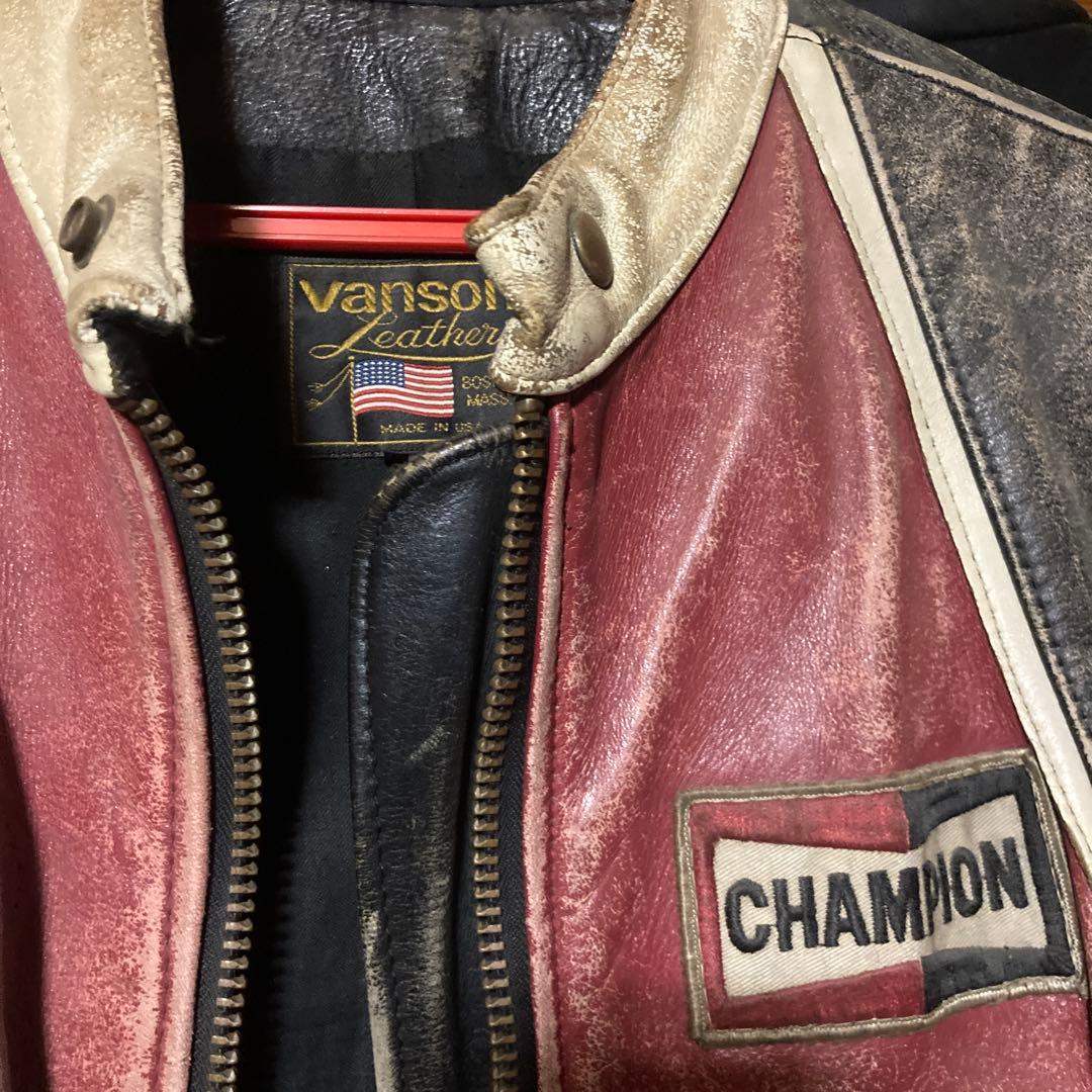 Vanson レザーライダースジャケット42