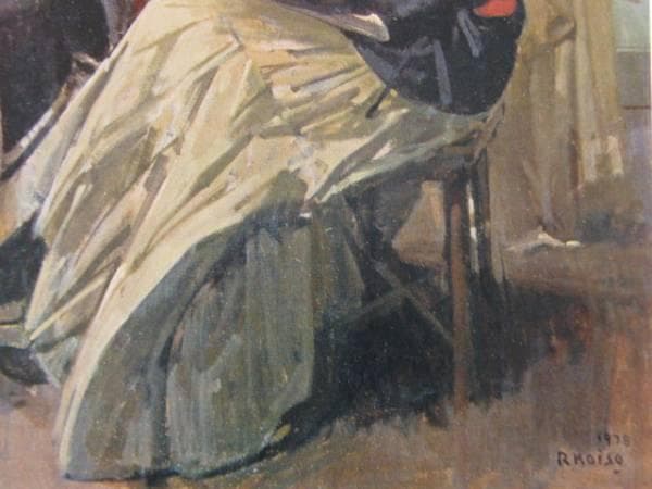 小磯良平、【描く婦人】、希少な限定額装用画集画、新品高級額 額装付