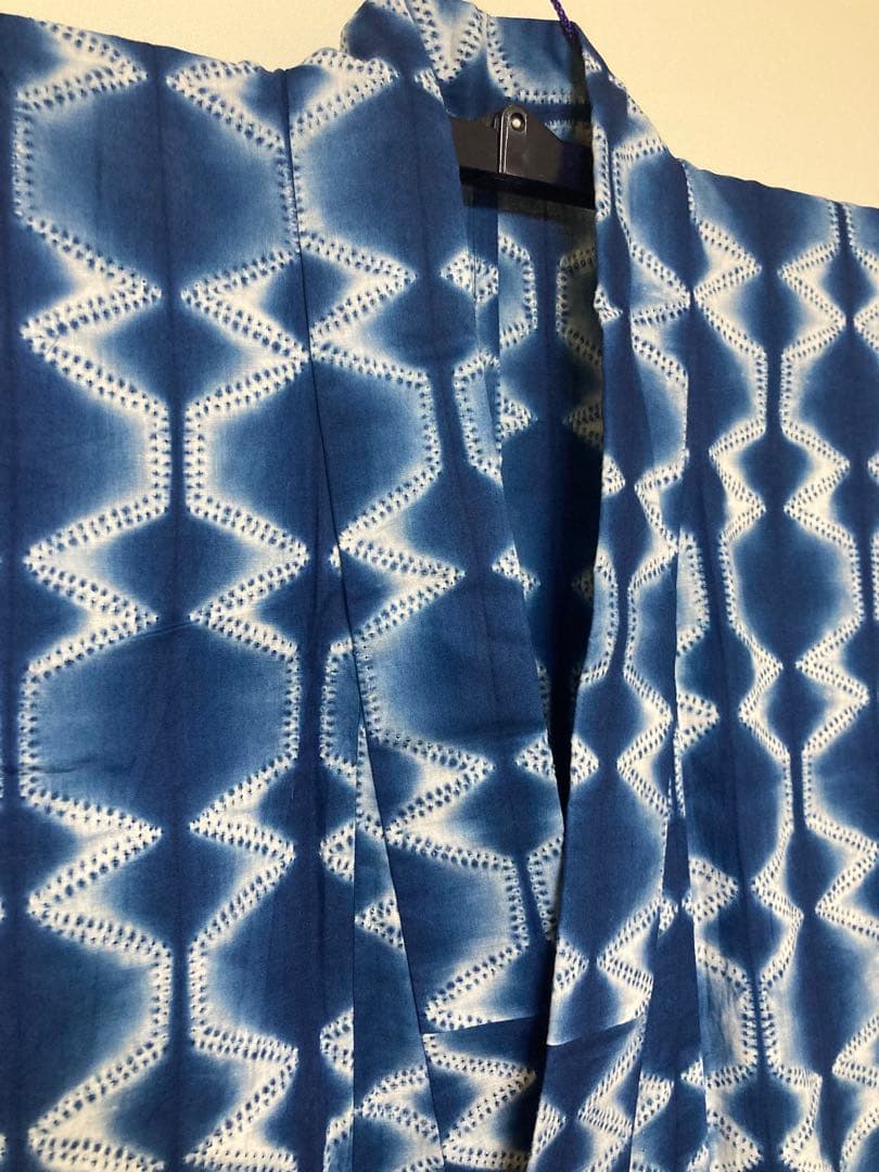 【高級】【美品】有松鳴海絞　日本製の伝統工芸士さん染め絞り 単衣浴衣