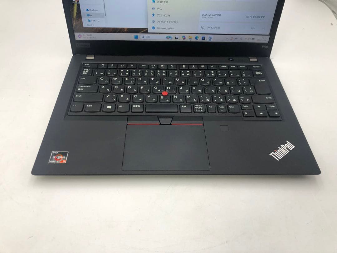 Windowsノート本体 ThinkPad T495(Ryzen 5 PRO 3500U 8GB