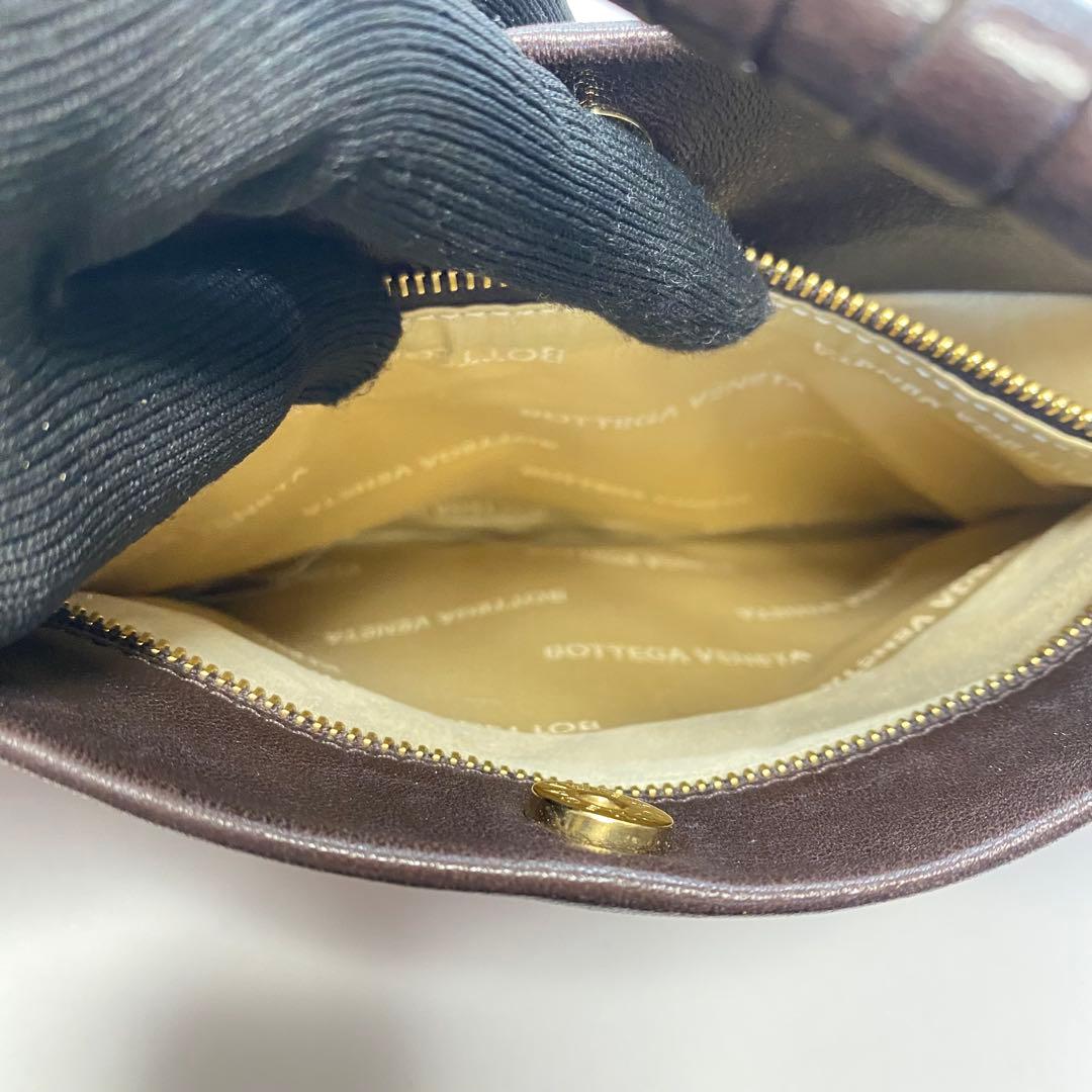 ボッテガヴェネタ ワンショルダーバッグ ブラウン×ピンク イントレチャート