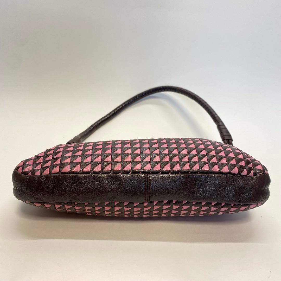 ボッテガヴェネタ ワンショルダーバッグ ブラウン×ピンク イントレチャート
