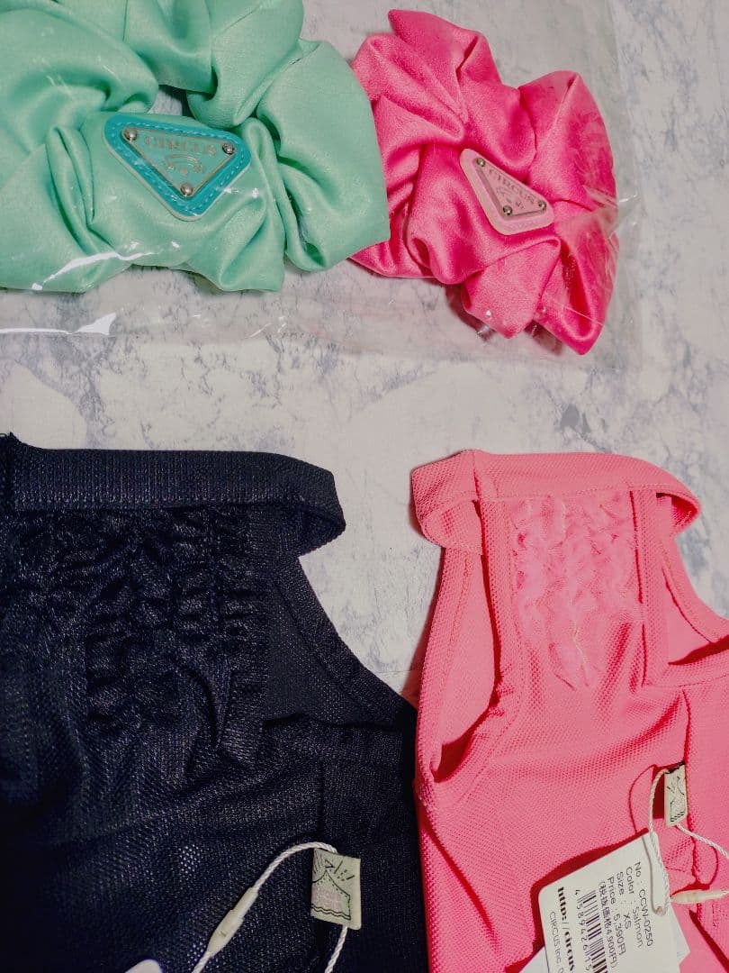 Chic Mesh タンクBlack＆Salmon　サーカスサーカスcircus