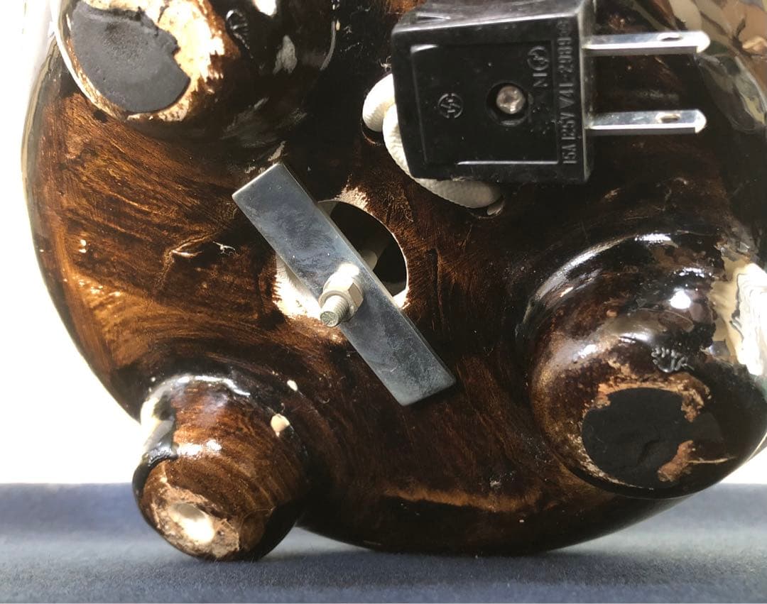 《R》野々田式 風炉型電熱器 黒真塗 B 小板付 元箱付 ① 1f